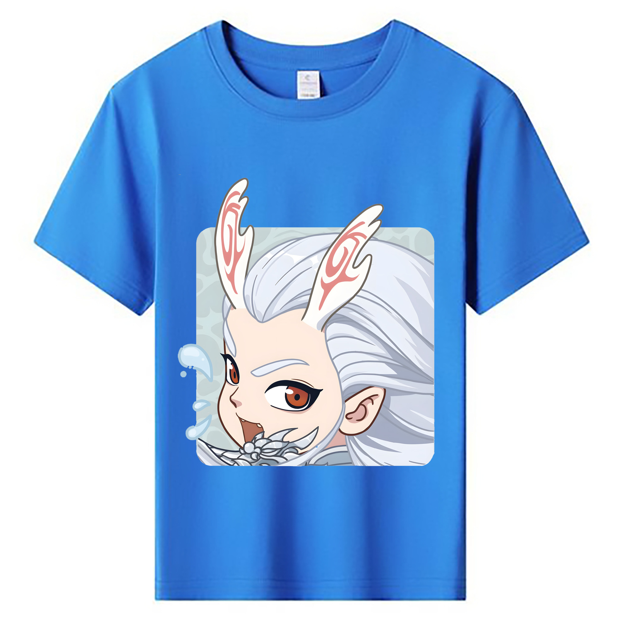 （画像用） Ne Zha 2 ナタ 魔童の大暴れ 綿100％キッズTシャツ（フロントプリント）
